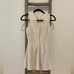 White Deep V Mini Dress